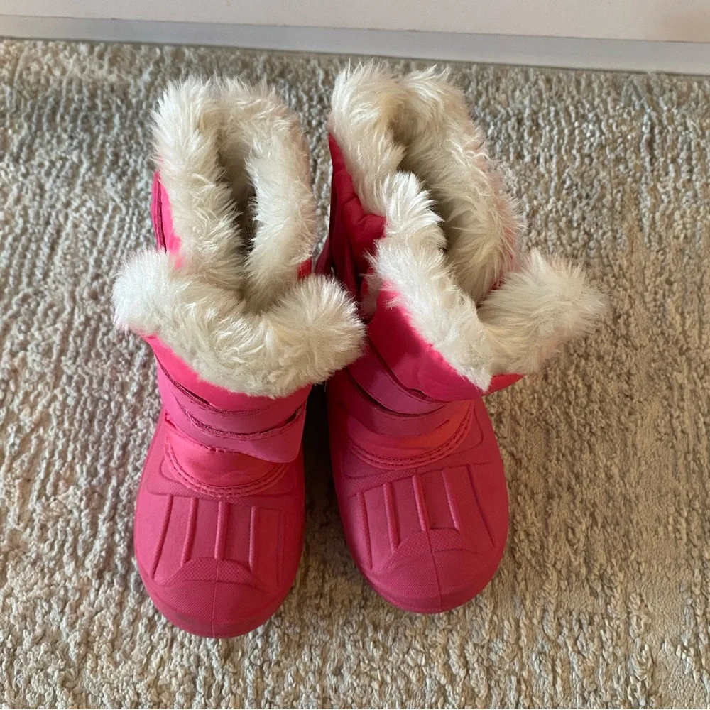 Cat & Jack Girls Pink Snow Boots Size 10
